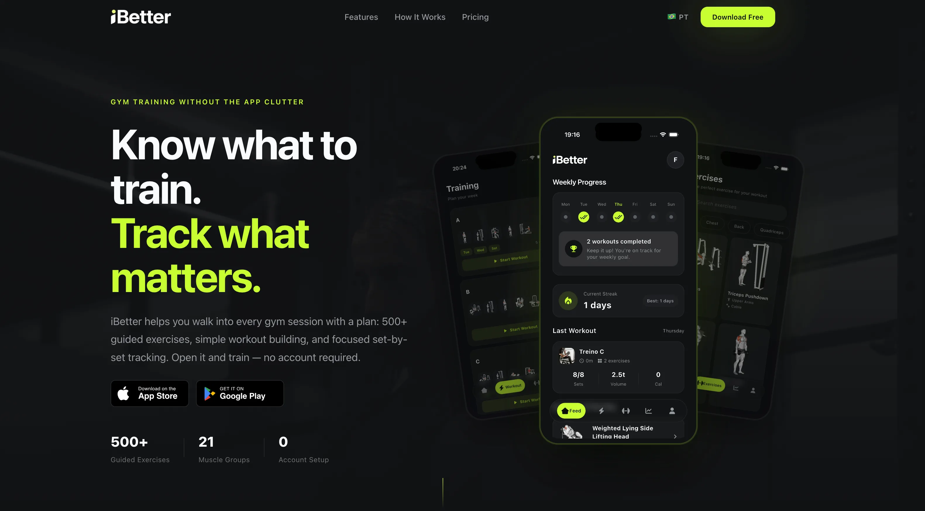 iBetter — Gym app · iOS & Android